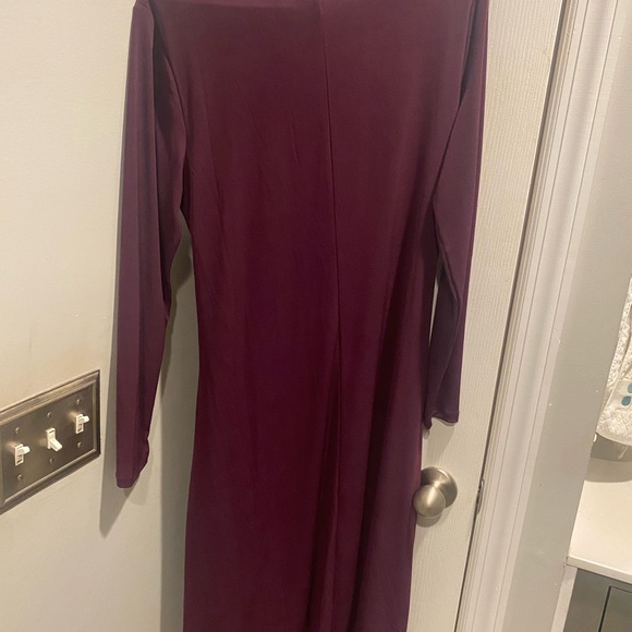 Banana Republic Knit Shirred Midi Dress in Pinot Noir (Size Large) - Picture 3 of 3